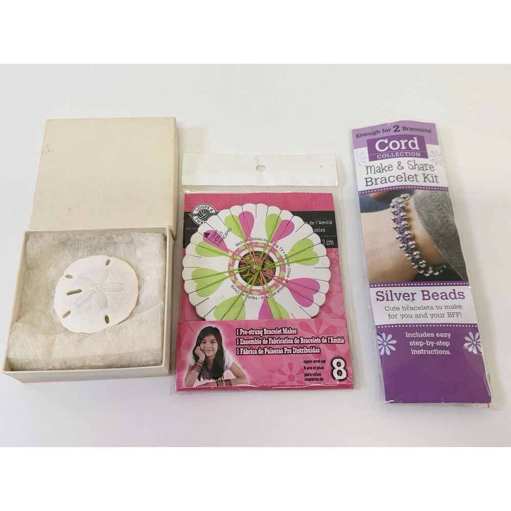 Lot of 2 Bracelet Making Kits Bracelet Maker & Cord Collection + Sand Dollar